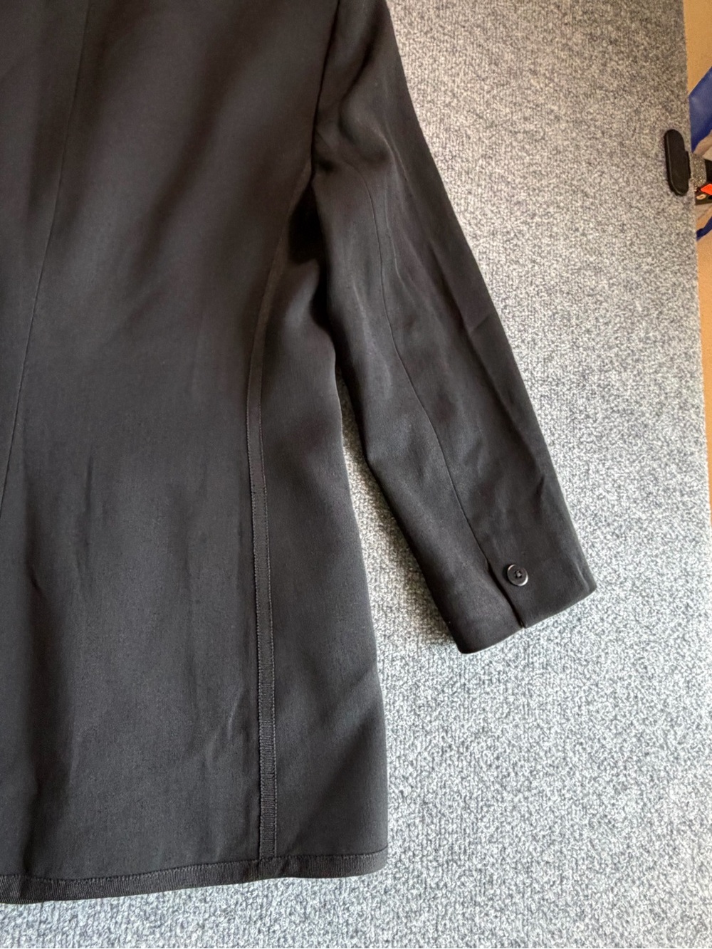 Armani Collezioni Women's 12 Black Velvet Lapel Virgin Wool Lined Blazer Jacket - Picture 15 of 16